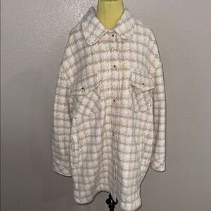 Storia Plaid Tan and Cream Buttercup Jacket - NWT - MSRP $88